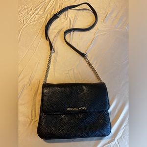 Authentic Michael Kors black leather crossbody purse